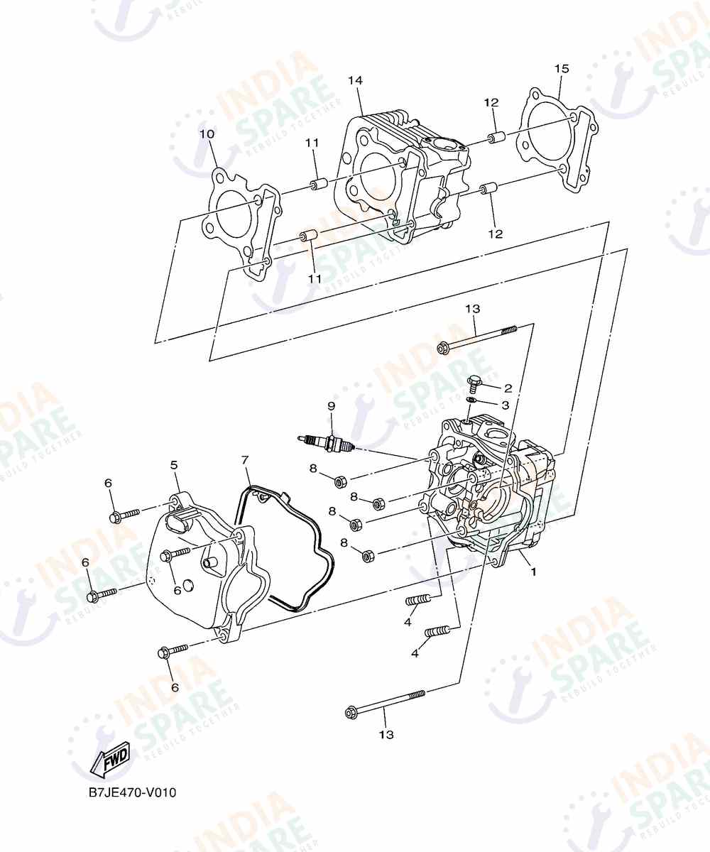 YAMAHA DG59 FASCINO 125CC DRUM Series CYLINDER HEAD